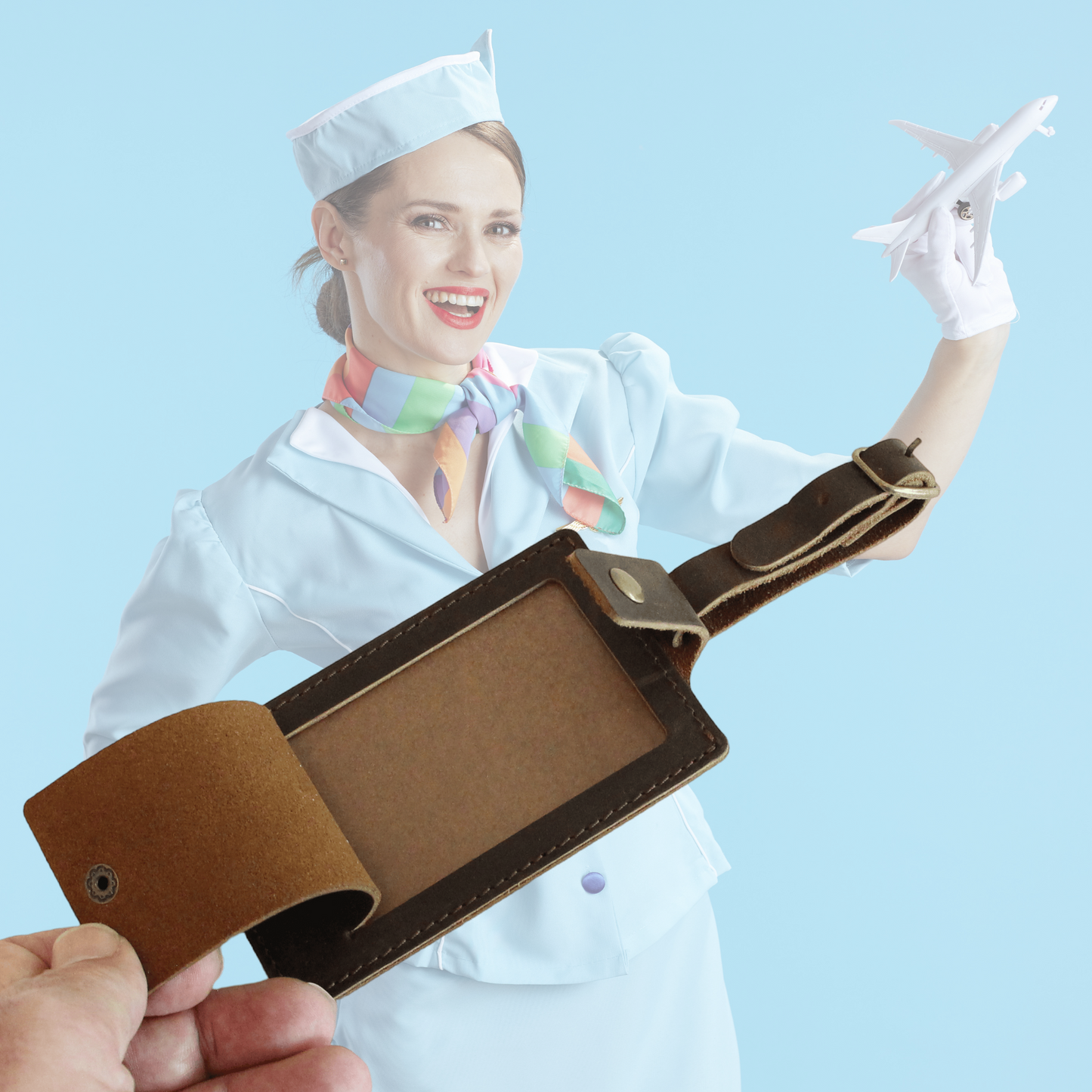 Coffee Leather Luggage tags