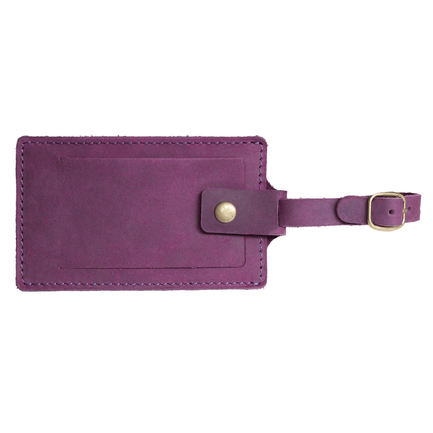 Purple Leather luggage tag