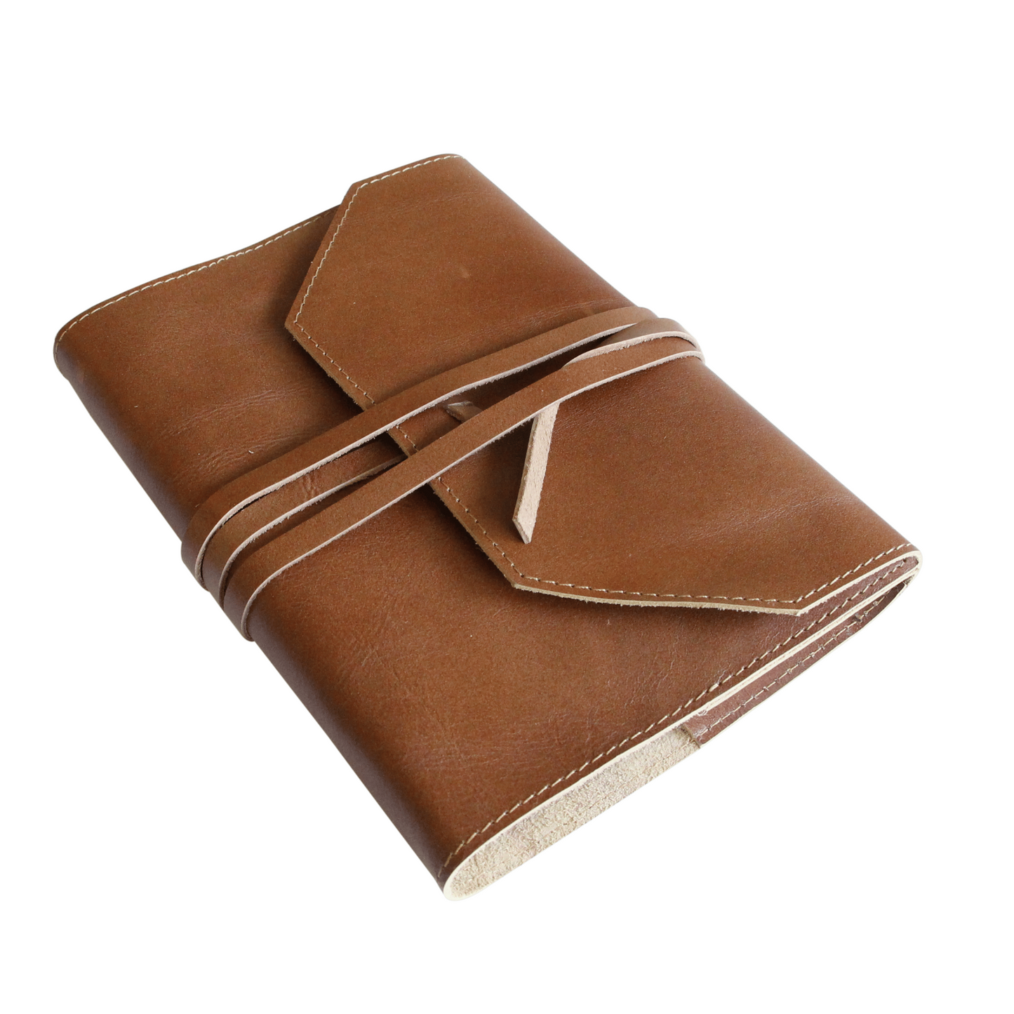 Brown leather journal and bookmark set