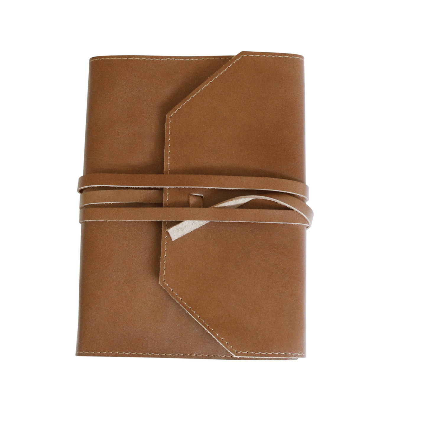 Brown leather journal and bookmark set