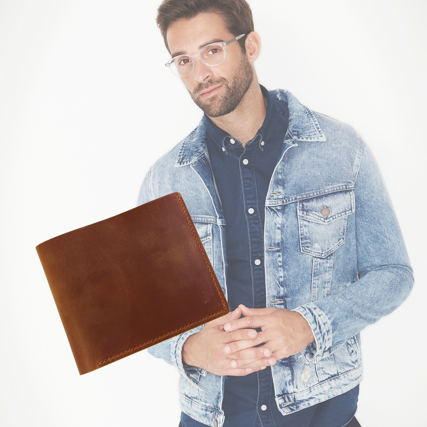 Tan leather mens wallet