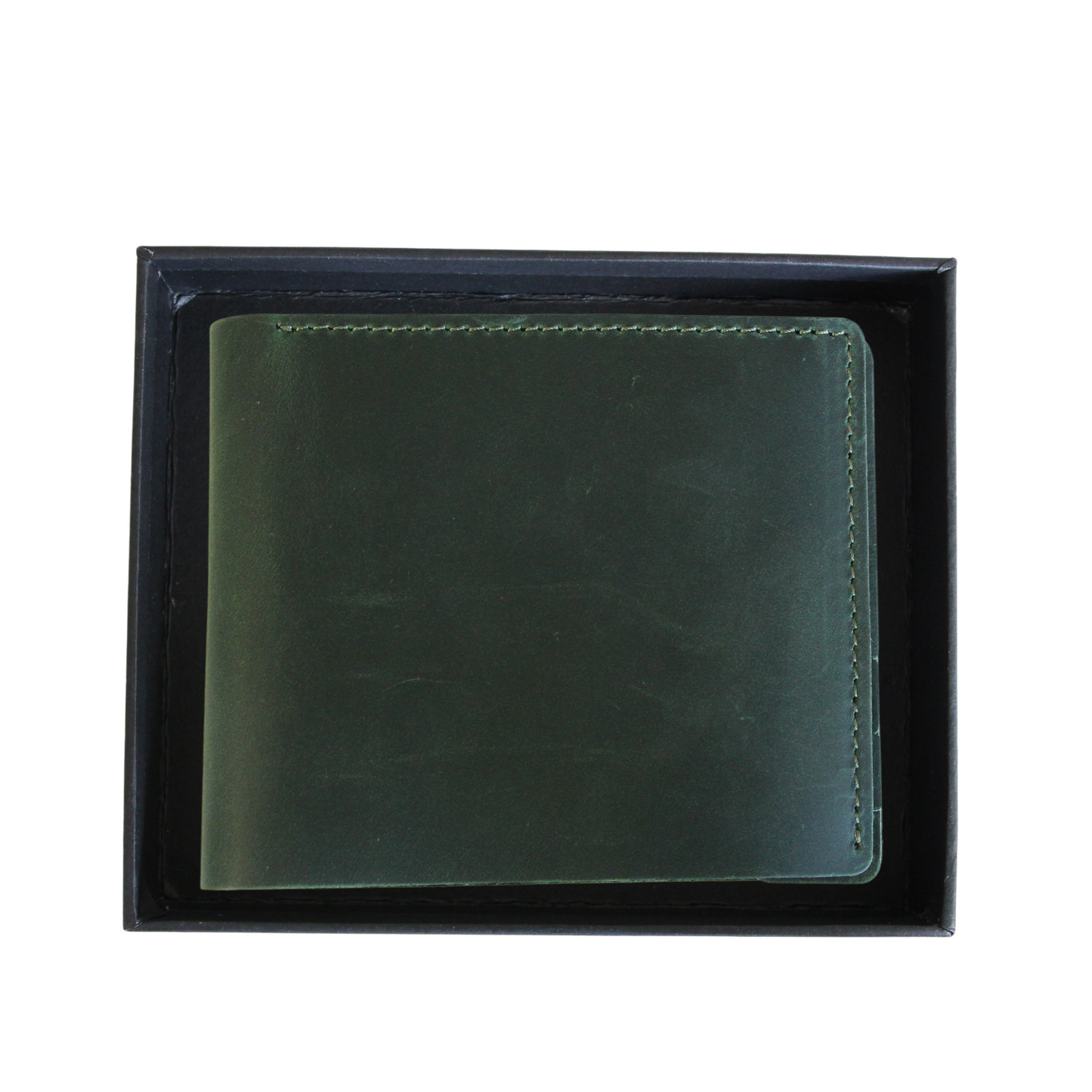 Green Genuine men's leather wallet