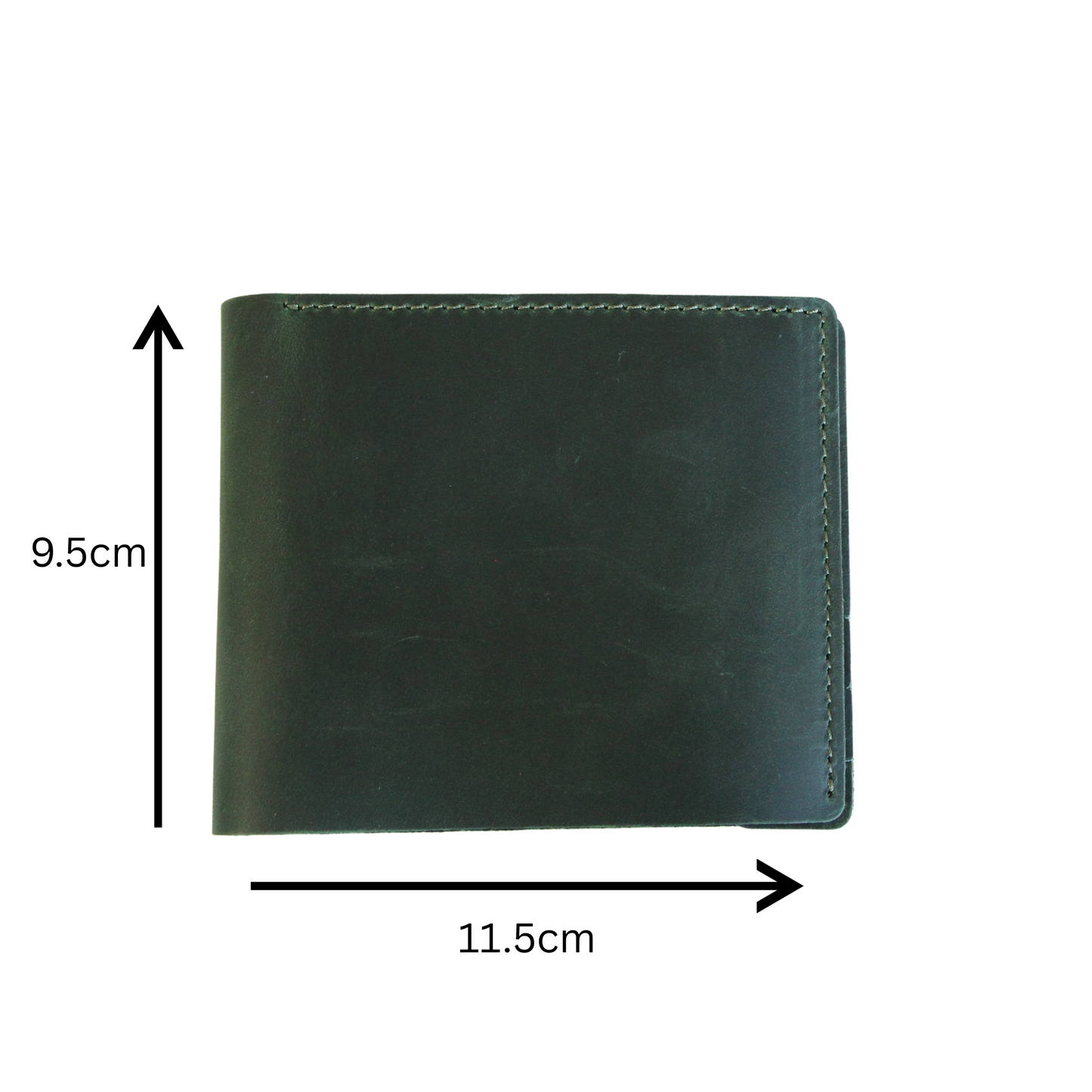 Green Genuine men's leather wallet