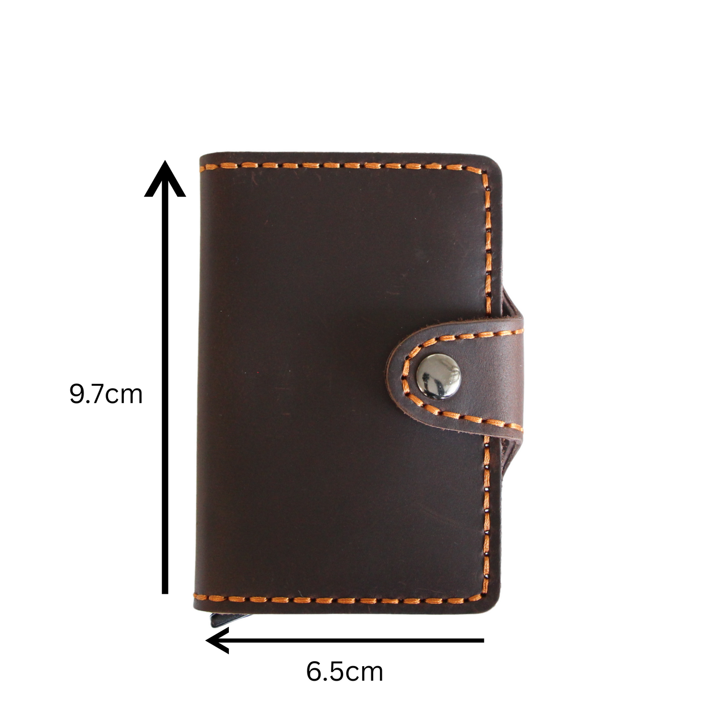 RFID Metal Case with Leather Coffee Card Holder Wallet
