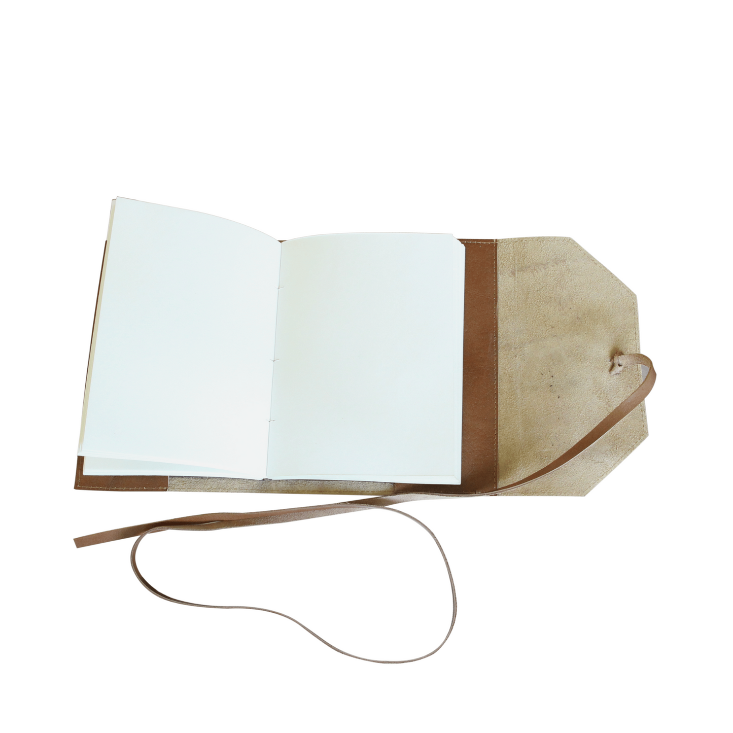 Brown leather journal and bookmark set