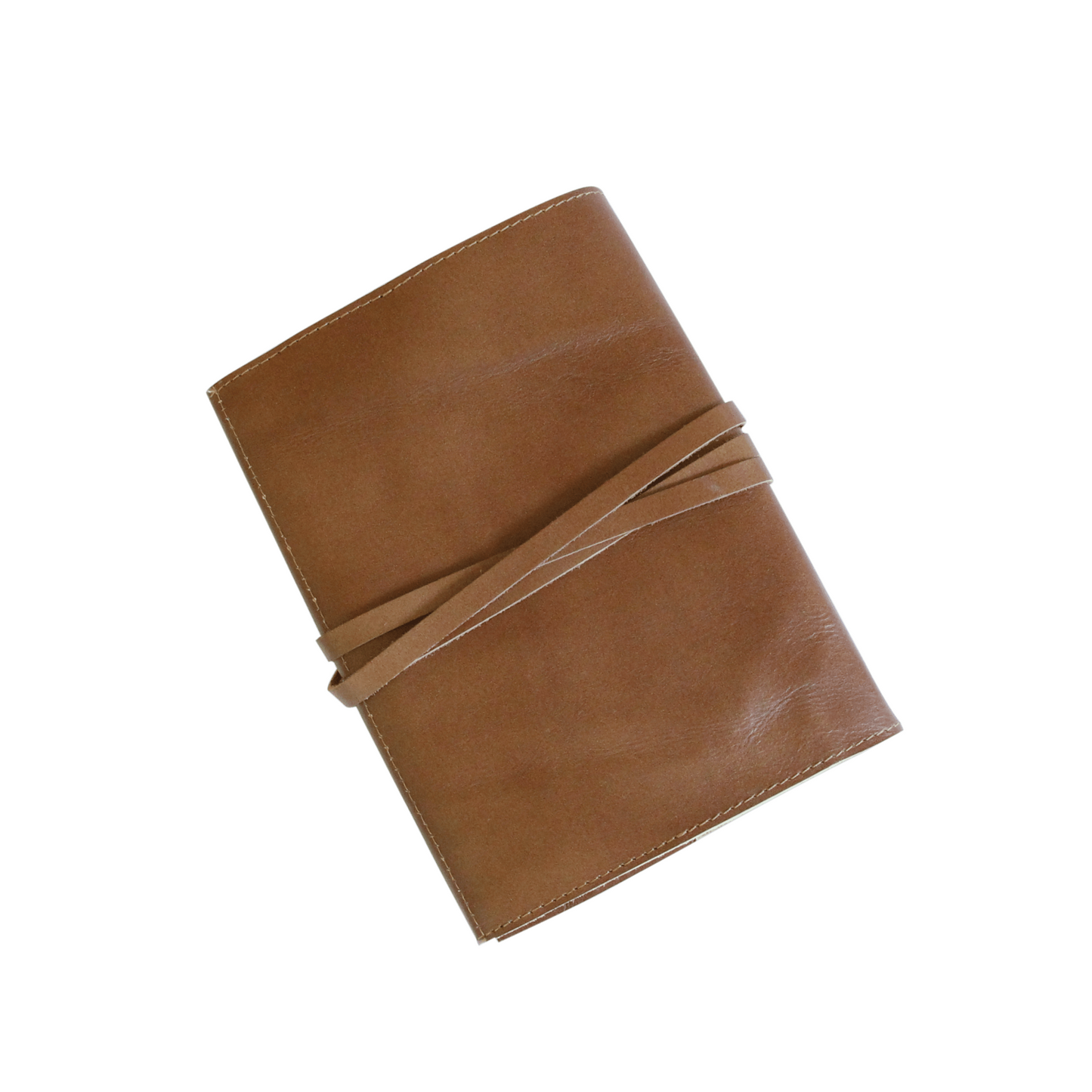 Brown leather journal and bookmark set