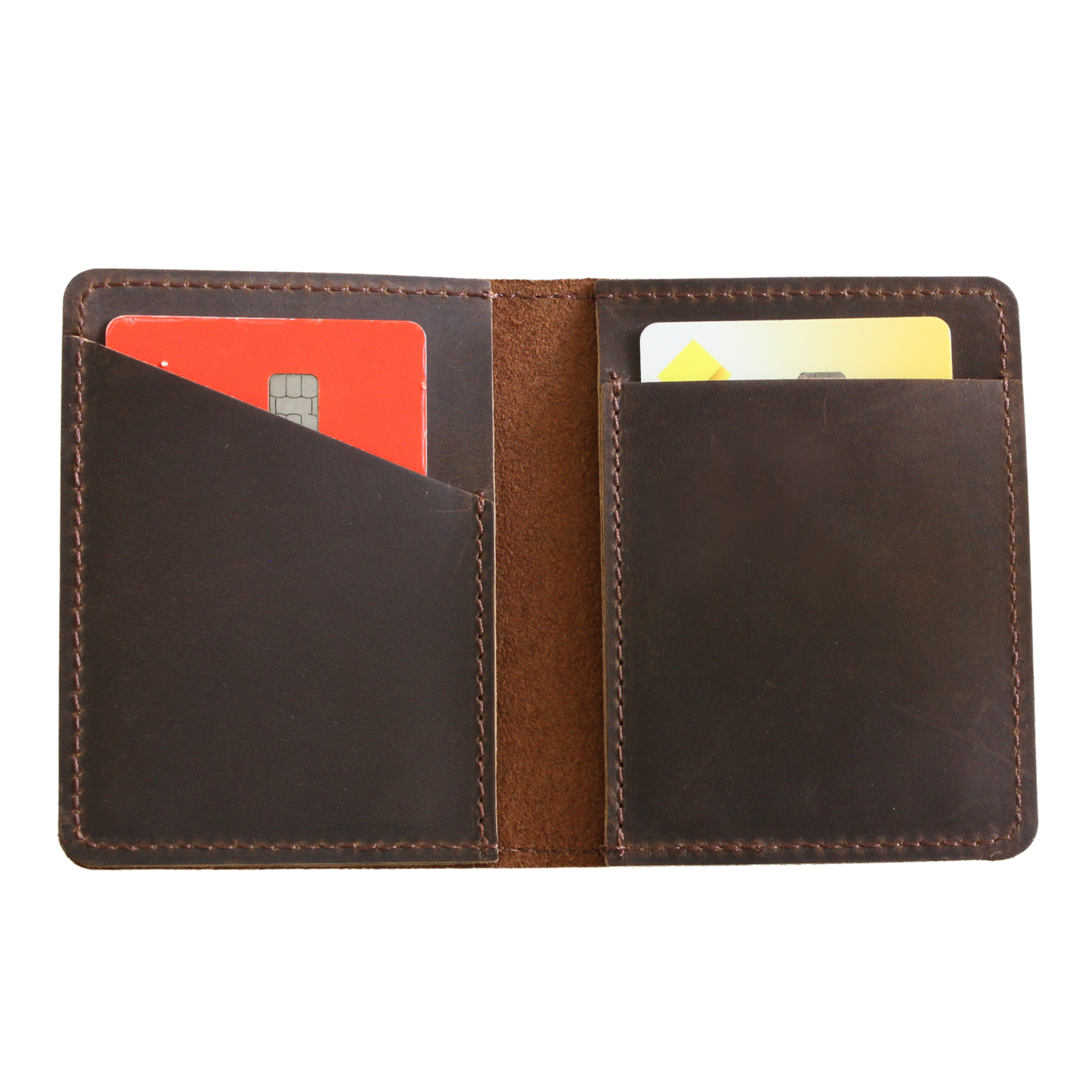 Coffee Leather Vintage Card Holder