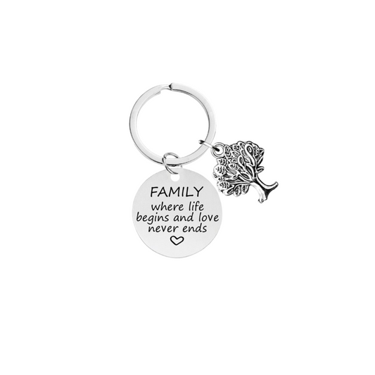 Family, Where Life Begins! Affirmation Keyring