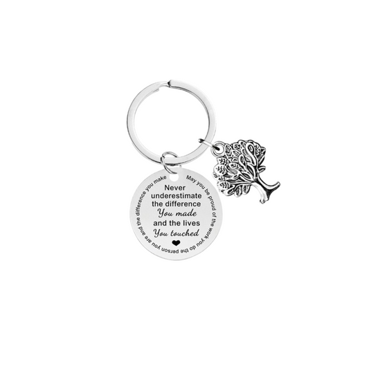 Never Under Estimate The Difference - Affirmation Keyring