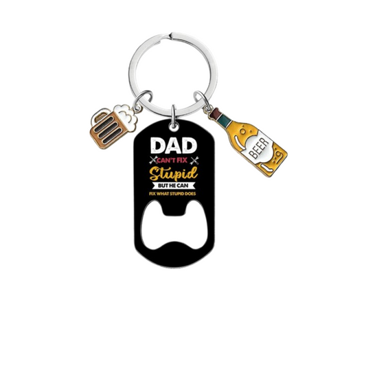 Dad Can't Fix Stupid-Affirmation Keyring