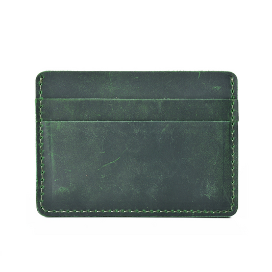 Green Genuine Leather Card Holder