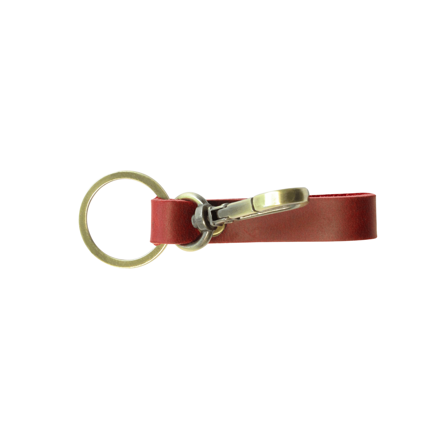 Genuine red leather keyring