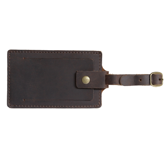 Coffee Leather Luggage tags