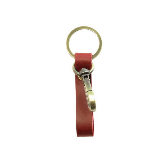 Genuine red leather keyring