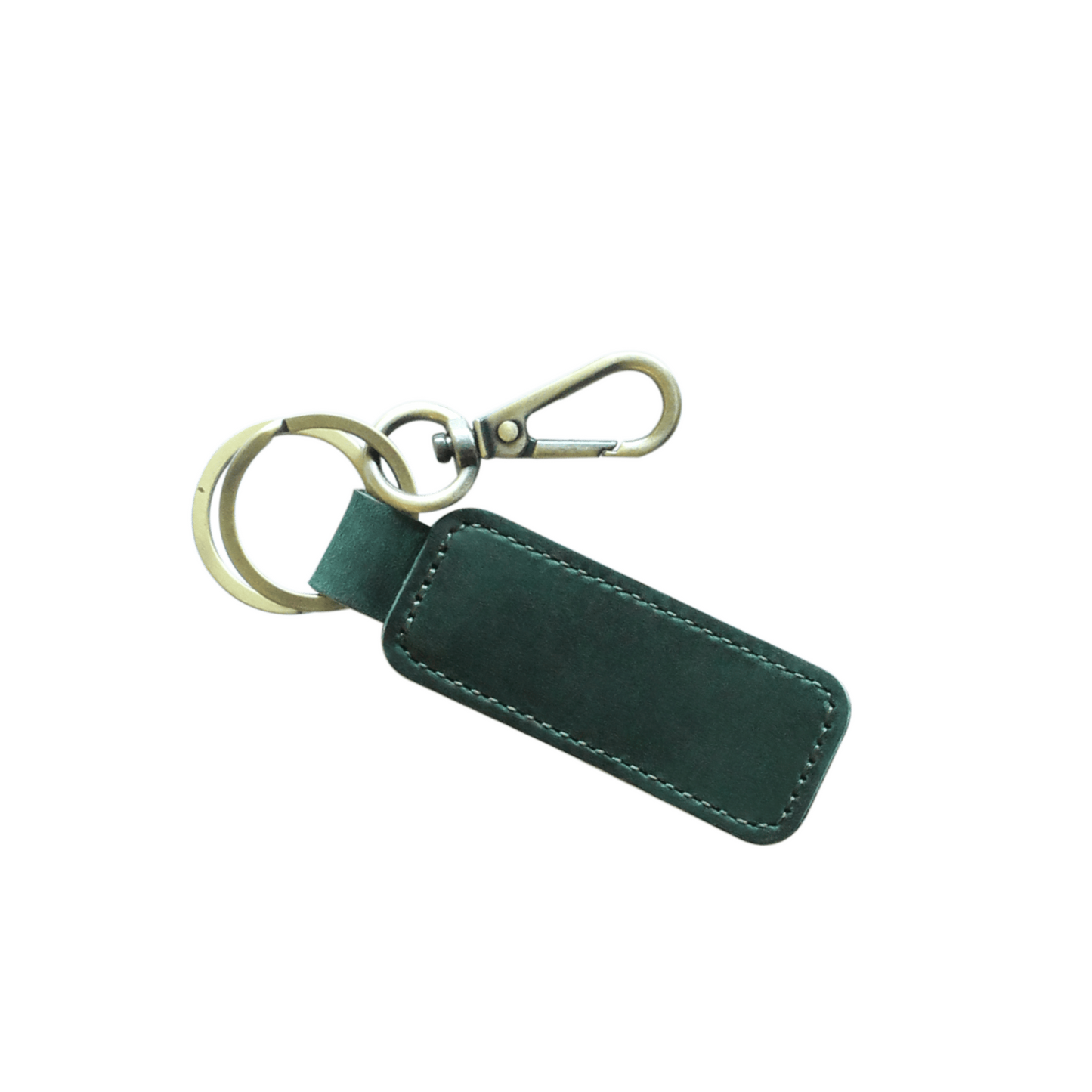 Green Thick leather keyring