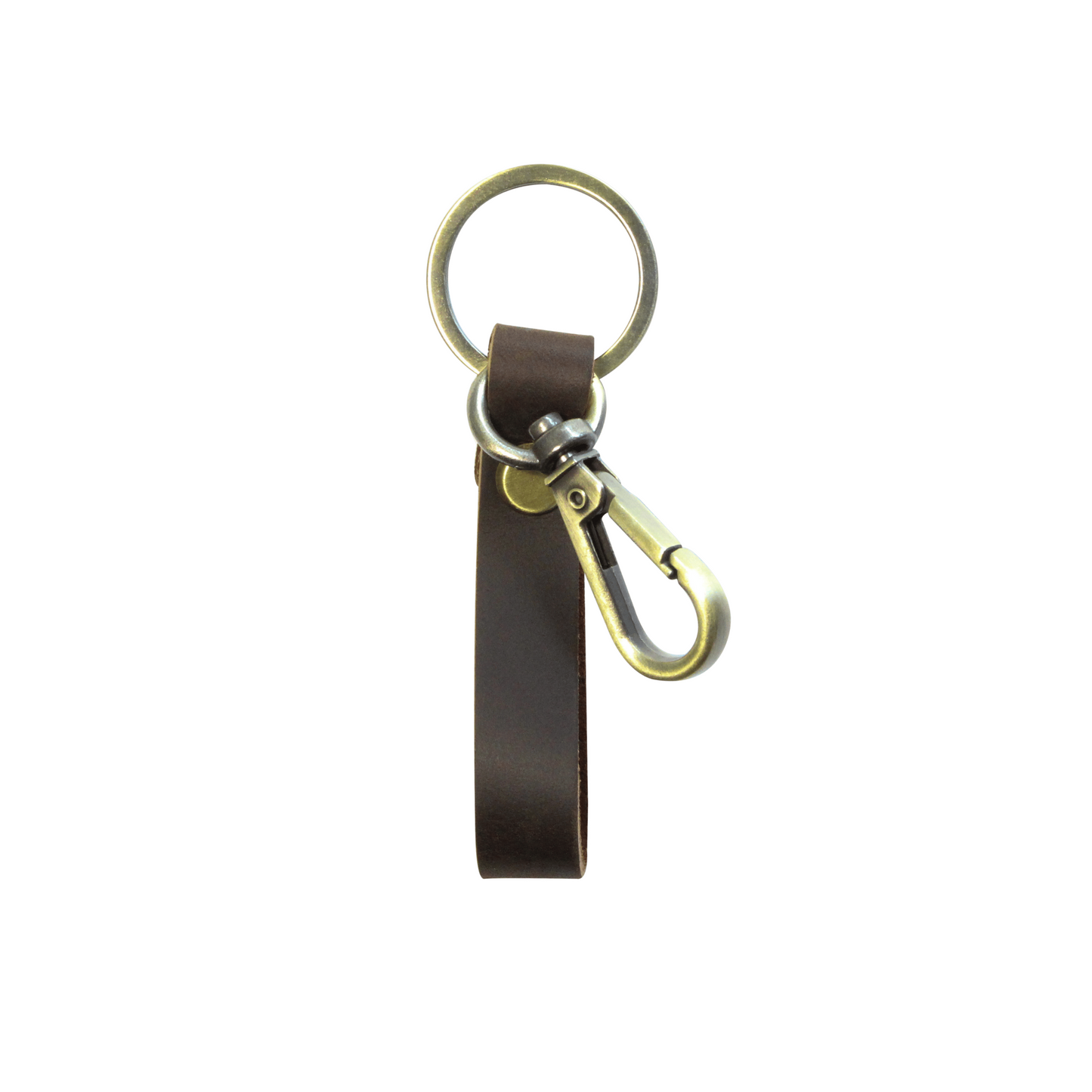 Slim Coffee Leather Keyring