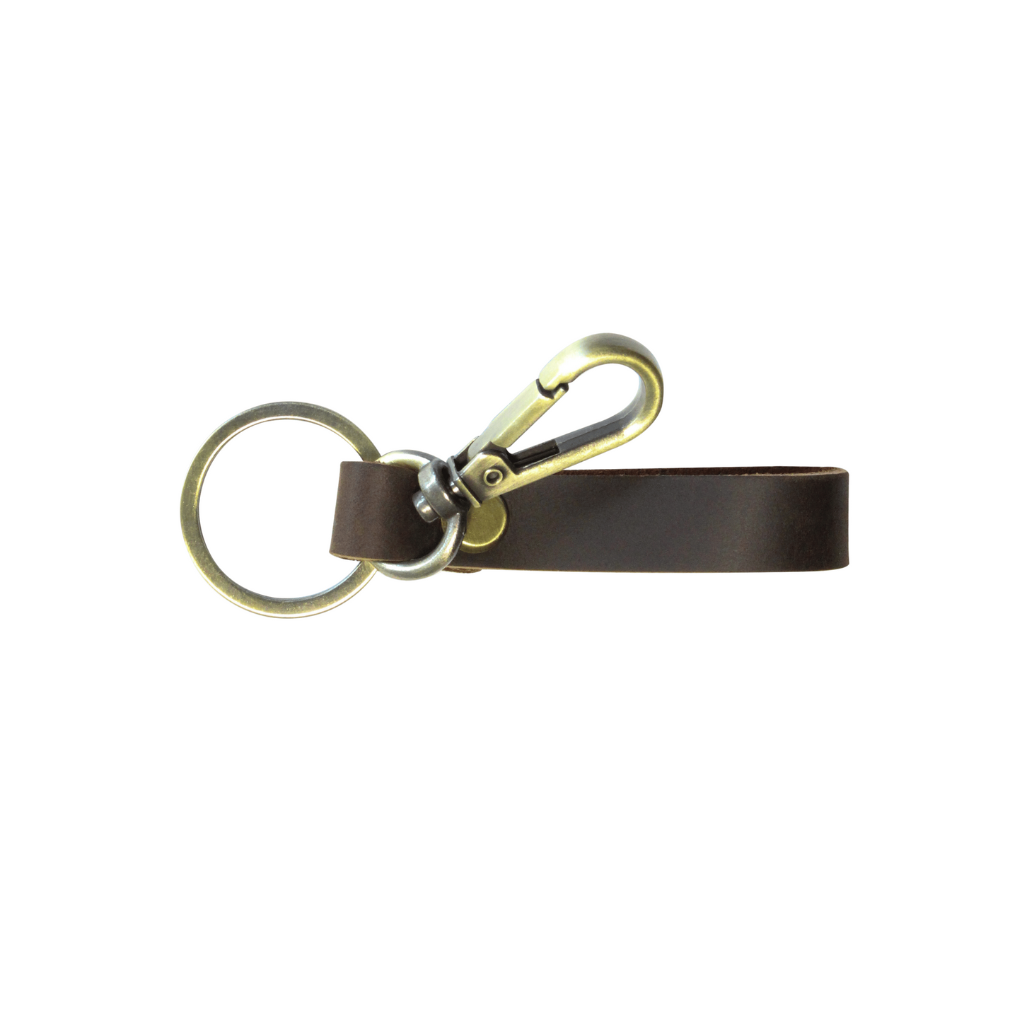 Slim Coffee Leather Keyring
