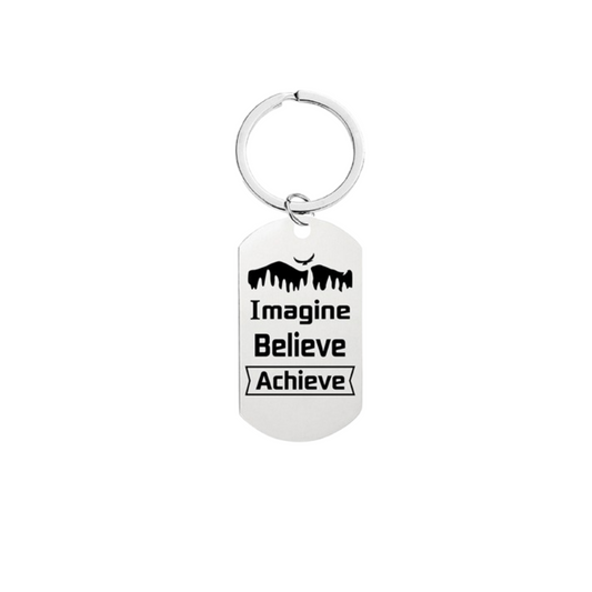 Imagine Believe Achieve Keyring