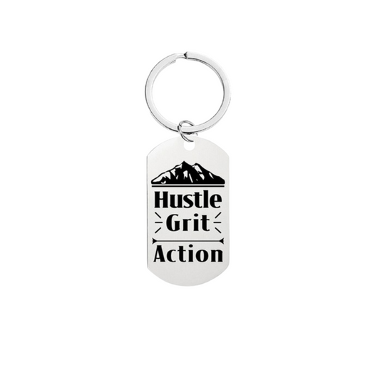 Hustle Grit Action Keyring