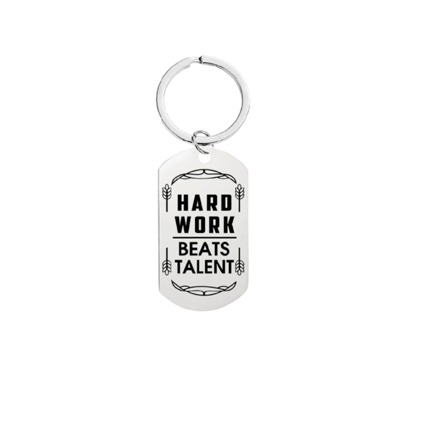 Hard Work Beats Talent Keyring