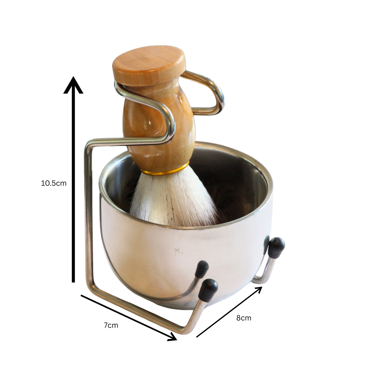 Stainless Steel Bowl And Brush Shaving Set
