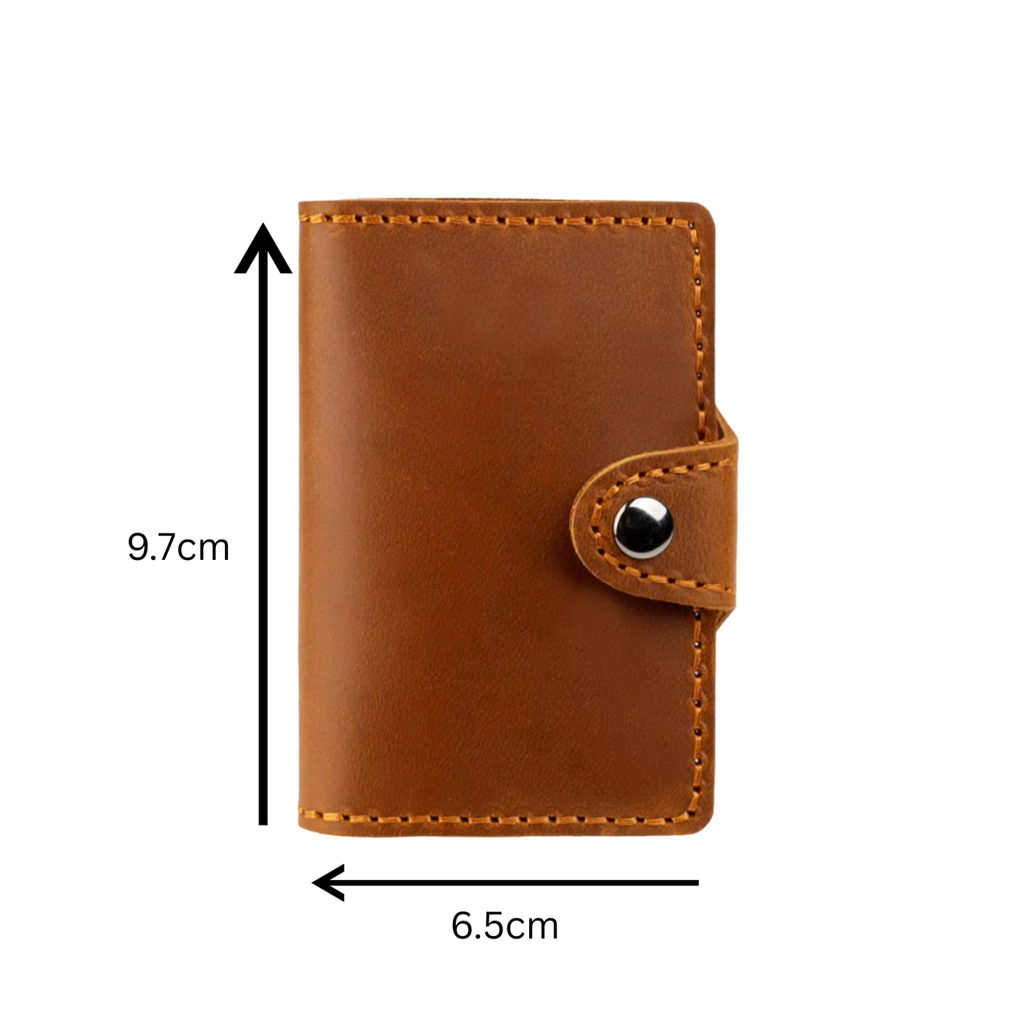 RFID Metal Case With Brown Leather Card Holder Wallet