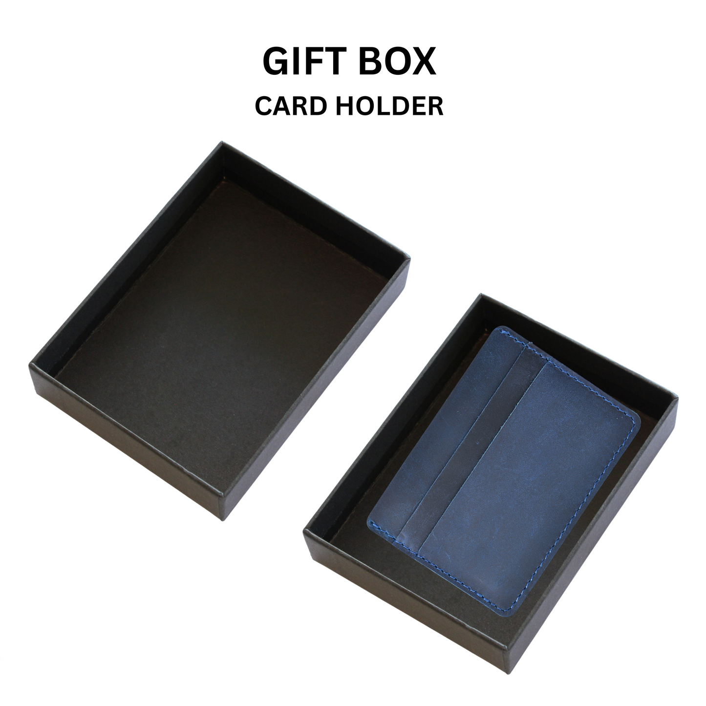 Genuine Leather Blue Card Holder