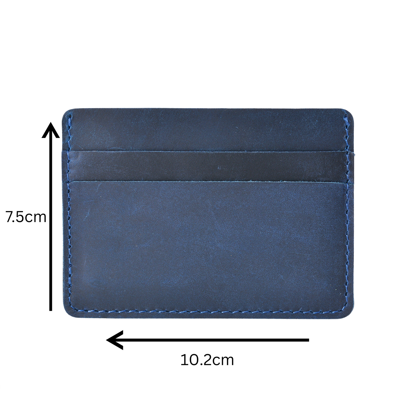 Genuine Leather Blue Card Holder