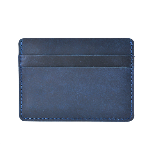 Genuine Leather Blue Card Holder