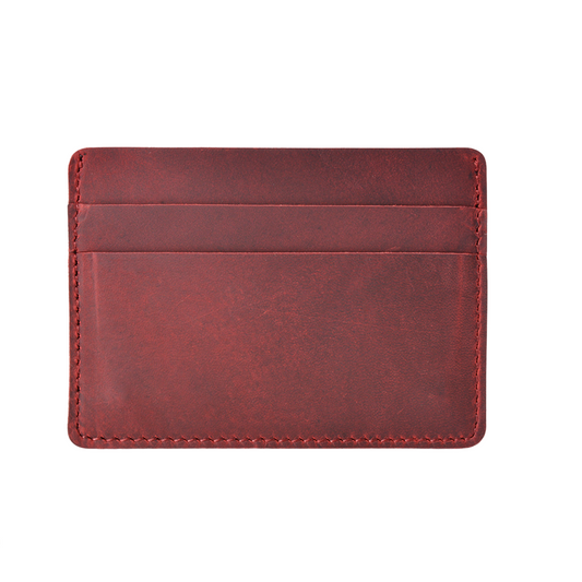Genuine Red Leather Card Holder