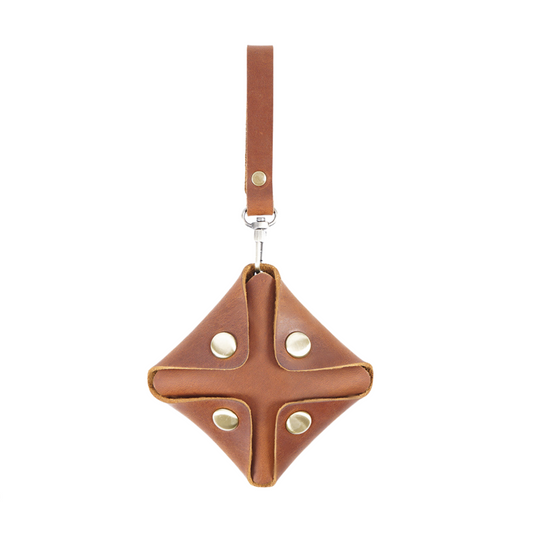 Brown Leather Coin Pouch With Strap