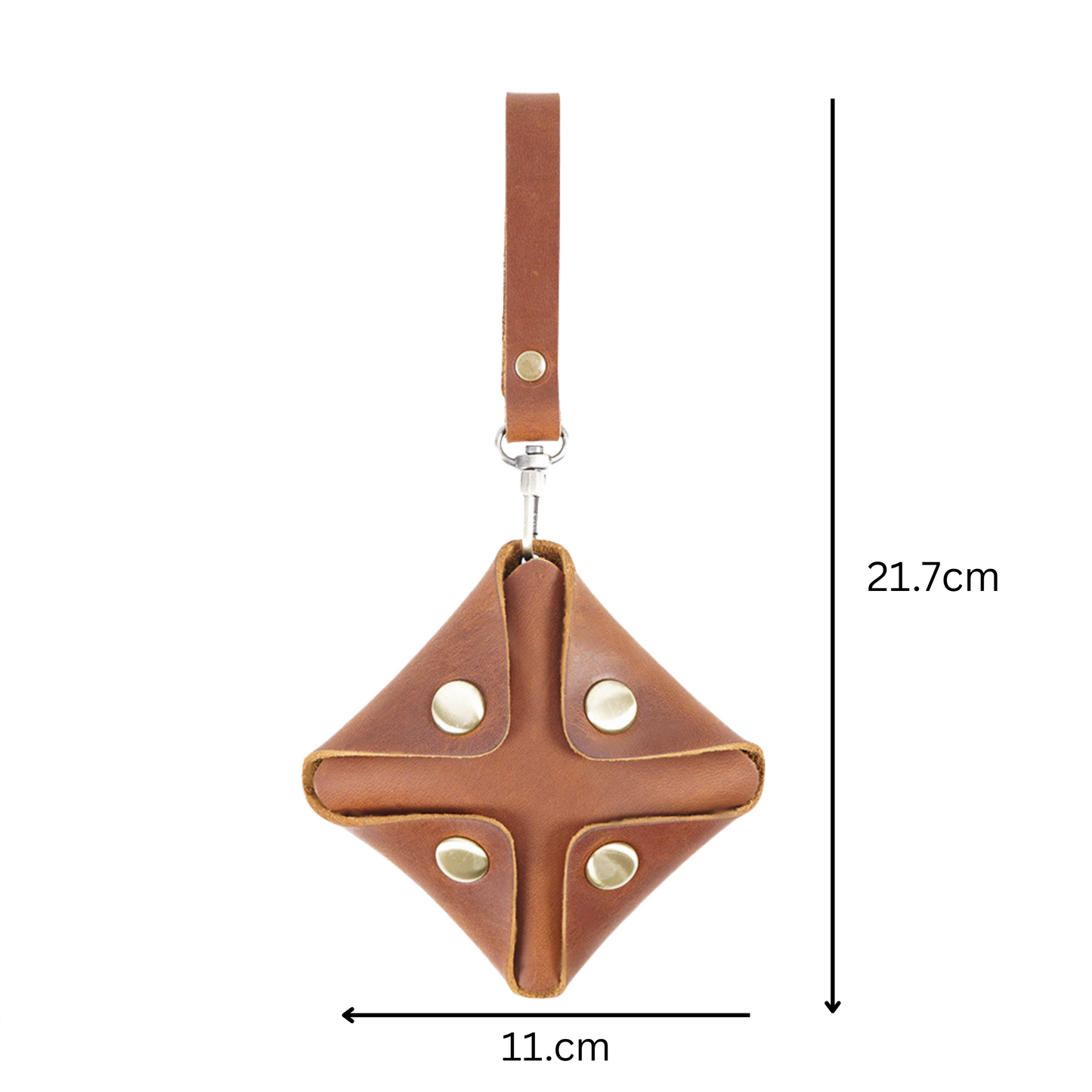 Brown Leather Coin Pouch With Strap