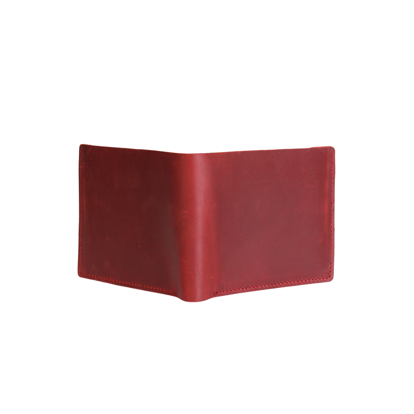 Red men's leather wallet