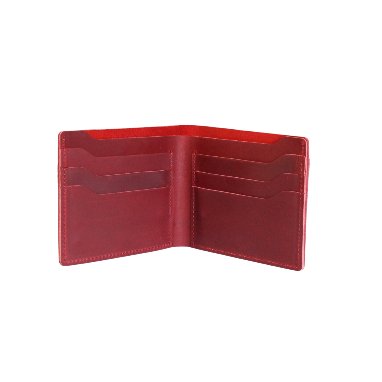 Red men's leather wallet