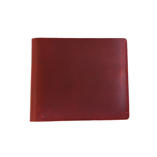 Red men's leather wallet