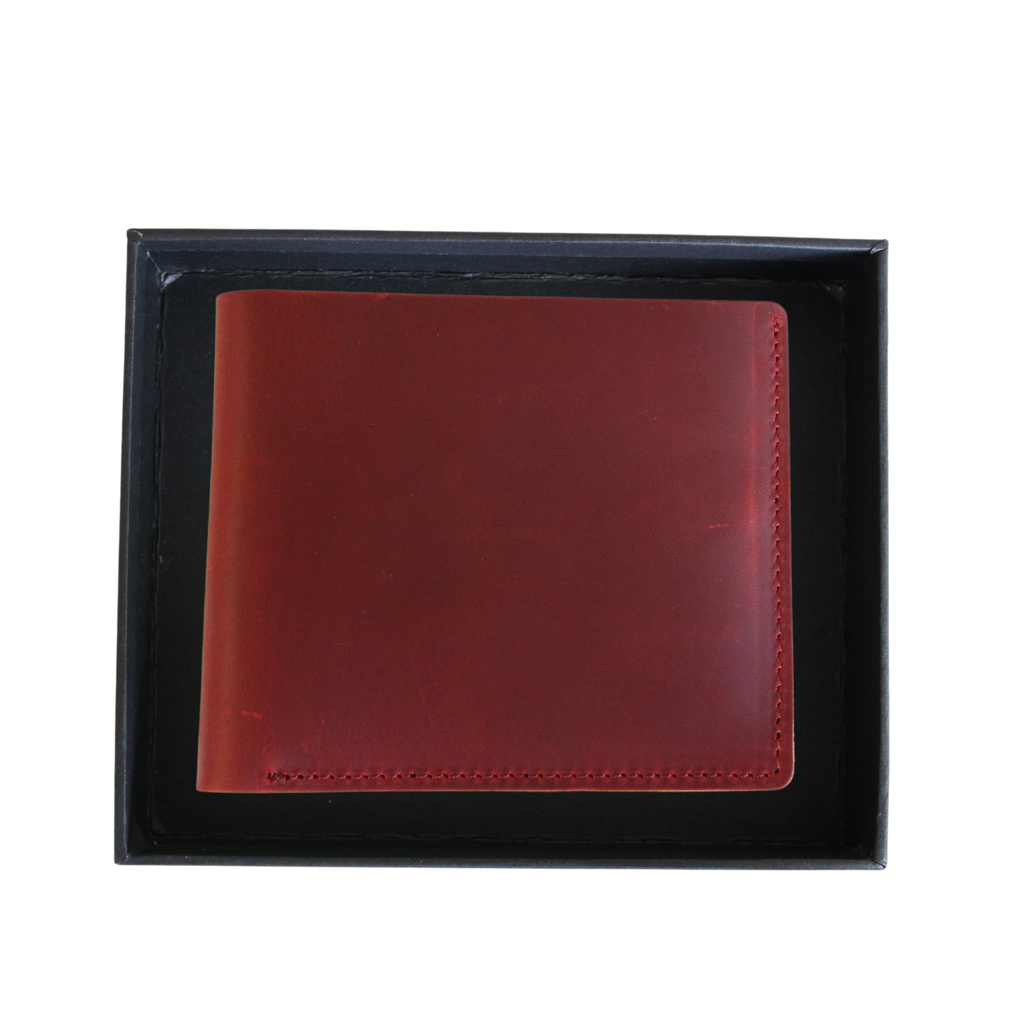Red men's leather wallet