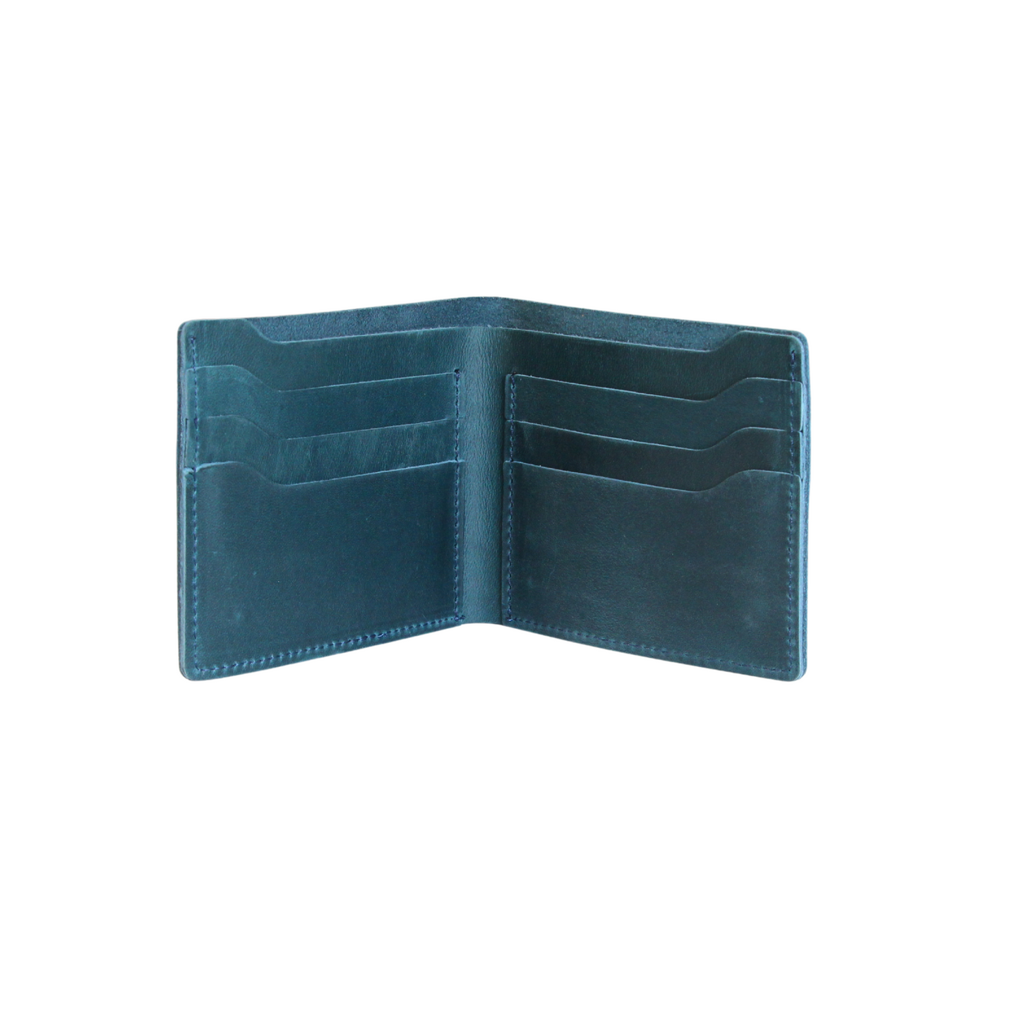 Blue retro men's leather wallet