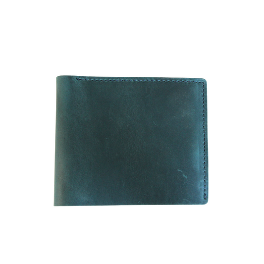 Blue retro men's leather wallet