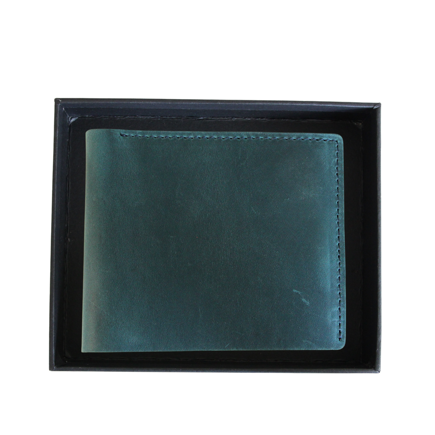 Blue retro men's leather wallet