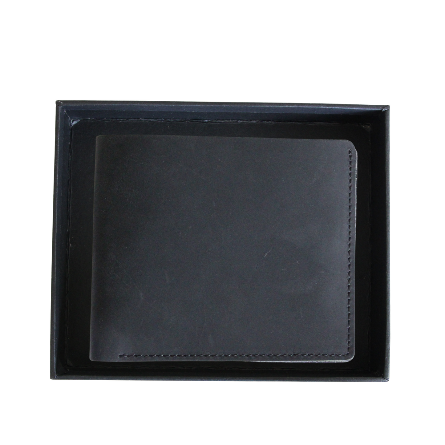 Black leather retro men's wallet
