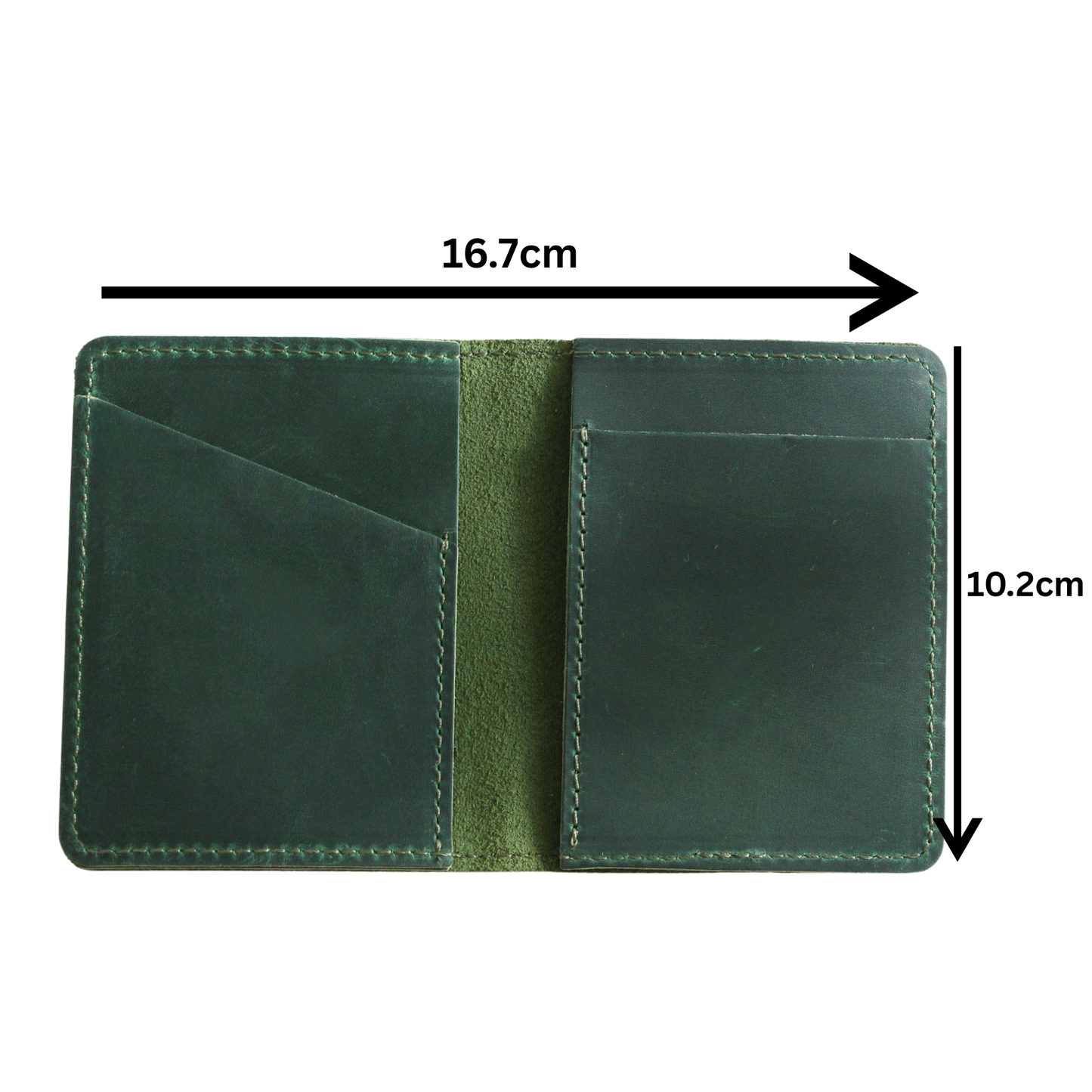 Green Leather Vintage Card Holder
