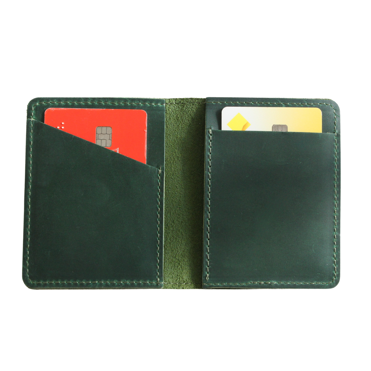 Green Leather Vintage Card Holder